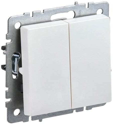 Переключатель без рамки IEK Brite ВС10-2-6-БрЖ 2-кл. проходной жемчуг картинка